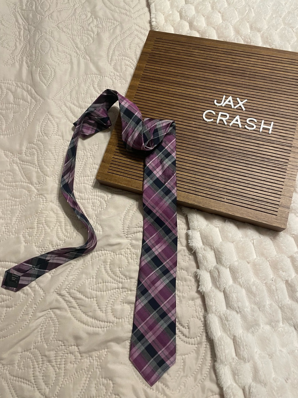 Pronto Uomo Purple and Black Plaid Tie